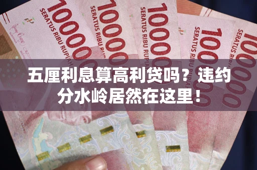 武汉五厘利息算高利贷吗？违约分水岭居然在这里！