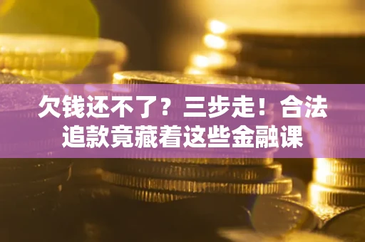 武汉欠钱还不了？三步走！合法追款竟藏着这些金融课