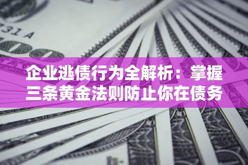 武汉企业逃债行为全解析：掌握三条黄金法则防止你在债务乱局中“踩雷”